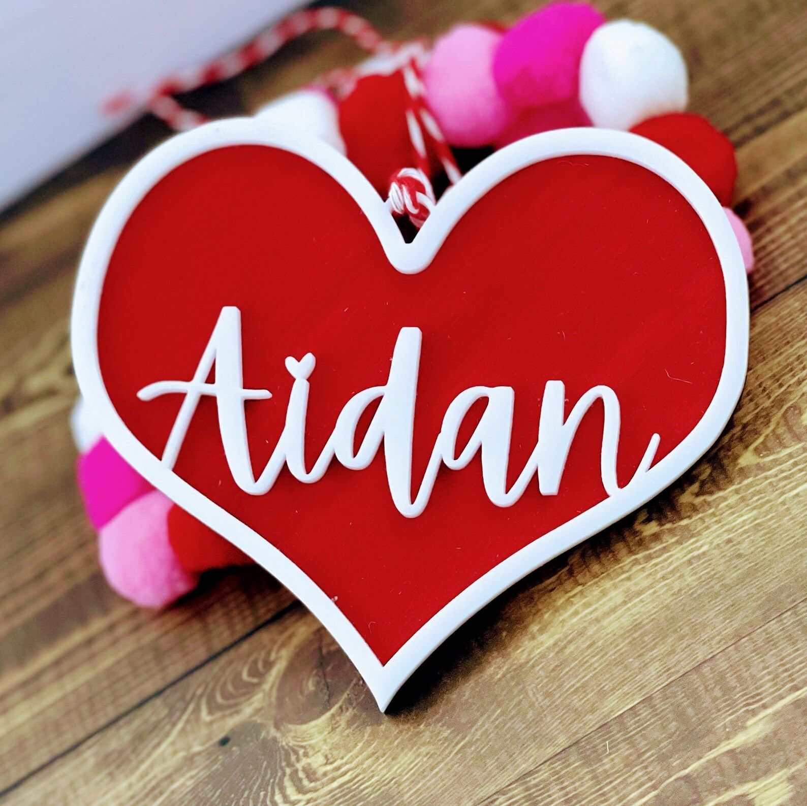Valentines Day Heart Tags Valentines Basket Valentines for Kids Personalized Name Tag Valentine H... | Etsy (US)