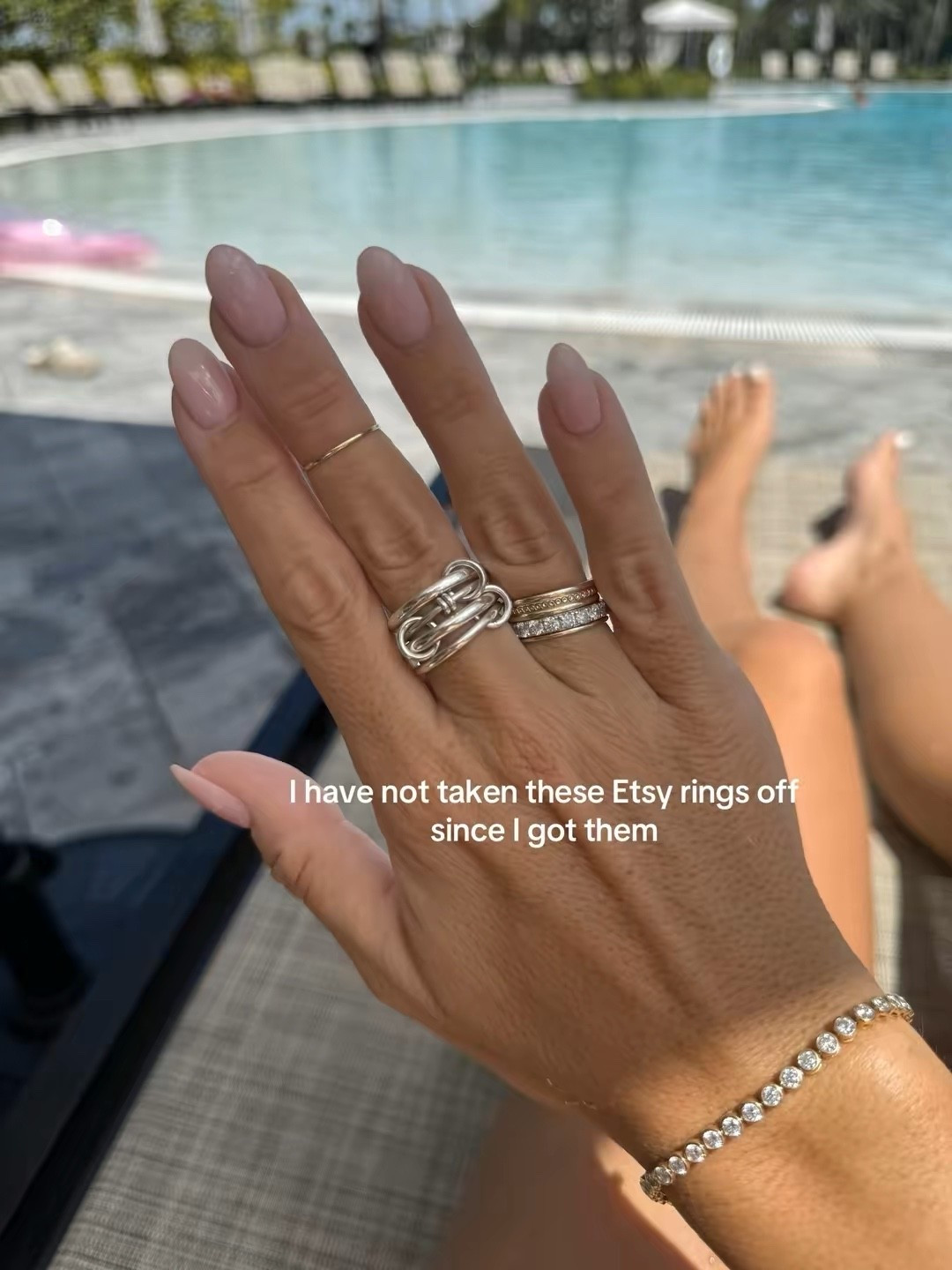 Wearing a 4.5 in the gold band as a midi ring. Spinelli looking ring I’m wearing a 7 1/4 (what was I thinking w this random size??? lol) 

#LTKFindsUnder100 #LTKStyleTip #LTKBeauty