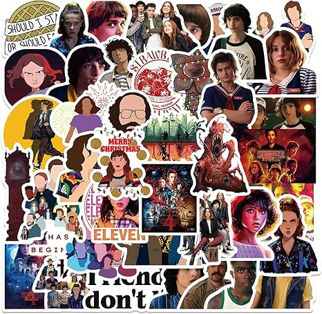 50 Pcs Stranger Things Stickers Pack Halloween Decorations Waterproof Vinyl US TV Stranger Things... | Amazon (US)