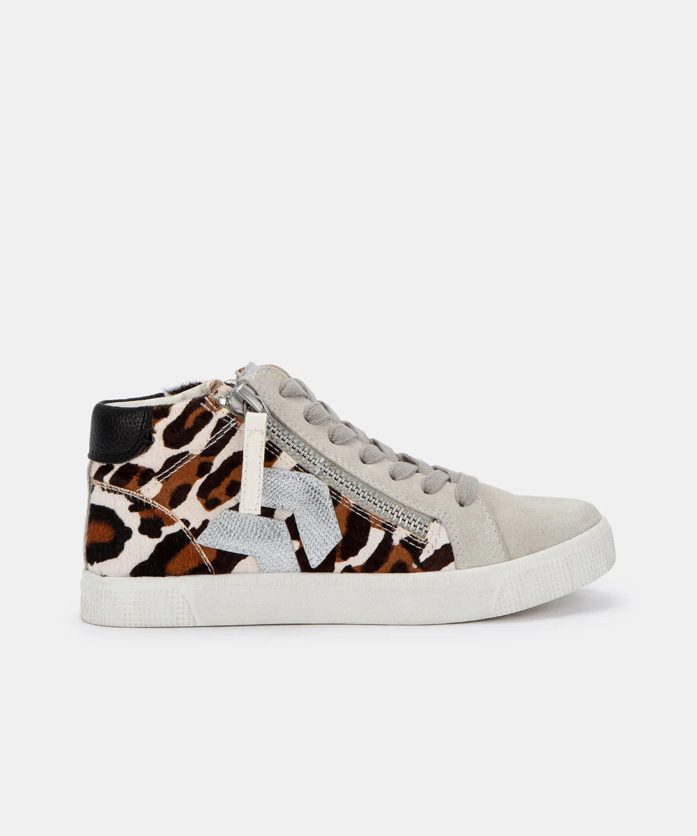 ZONYA SNEAKERS IN DK LEOPARD CALF HAIR | DolceVita.com