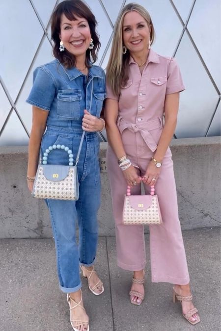A few of our favorite spring things!💖🌸 Chic one & done jumpsuits and the prettiest handcrafted accessories from @soliandsun !💗
•
Krista’s jumpsuit is made with comfortable stretch denim and comes in three other colors. My jumpsuit has the cutest puff sleeves and the most flattering fit! They’re the perfect power piece for any spring occasion!💐 Shop our outfits by following “lastseenwearing” on the @shop.LTK app and shop our bags & earrings on soliandsun.com! Links on stories too!🛍️

Good American, Paige, pink jumpsuit, workwear, spring outfit, graduation, Easter outfit, office outfit 

#LTKstyletip #LTKworkwear #LTKSeasonal
