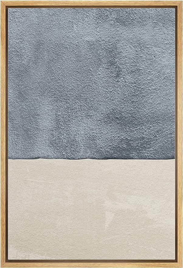 IDEA4WALL Framed Canvas Print Wall Art Mid-Century Watercolor Blue Gray Color Block Abstract Shap... | Amazon (US)