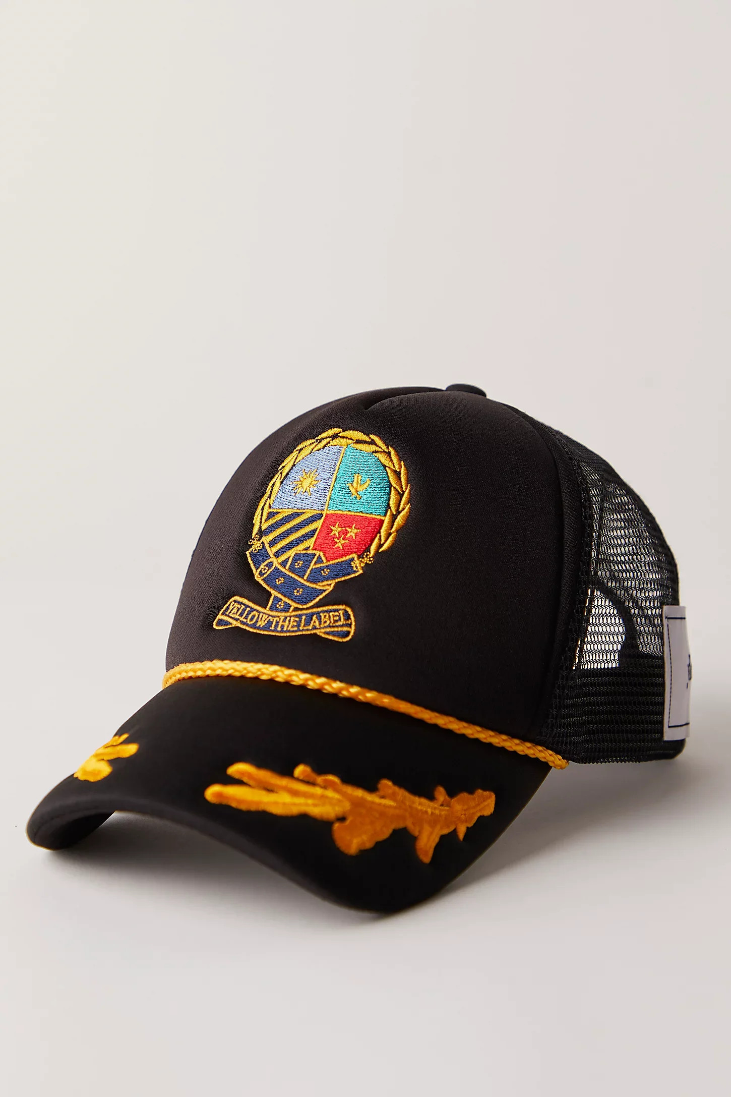 Herald Crest Trucker Hat | Yellow The Label