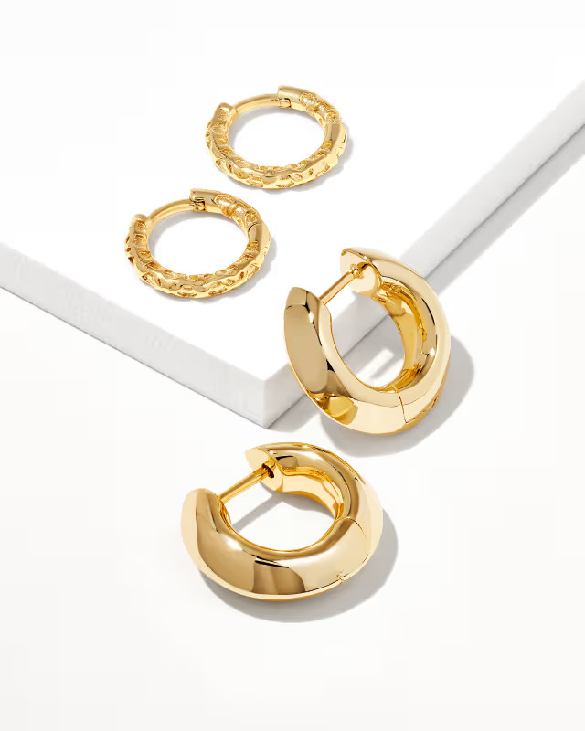 Set of 2 Metal Huggie Earrings in Gold | Kendra Scott | Kendra Scott