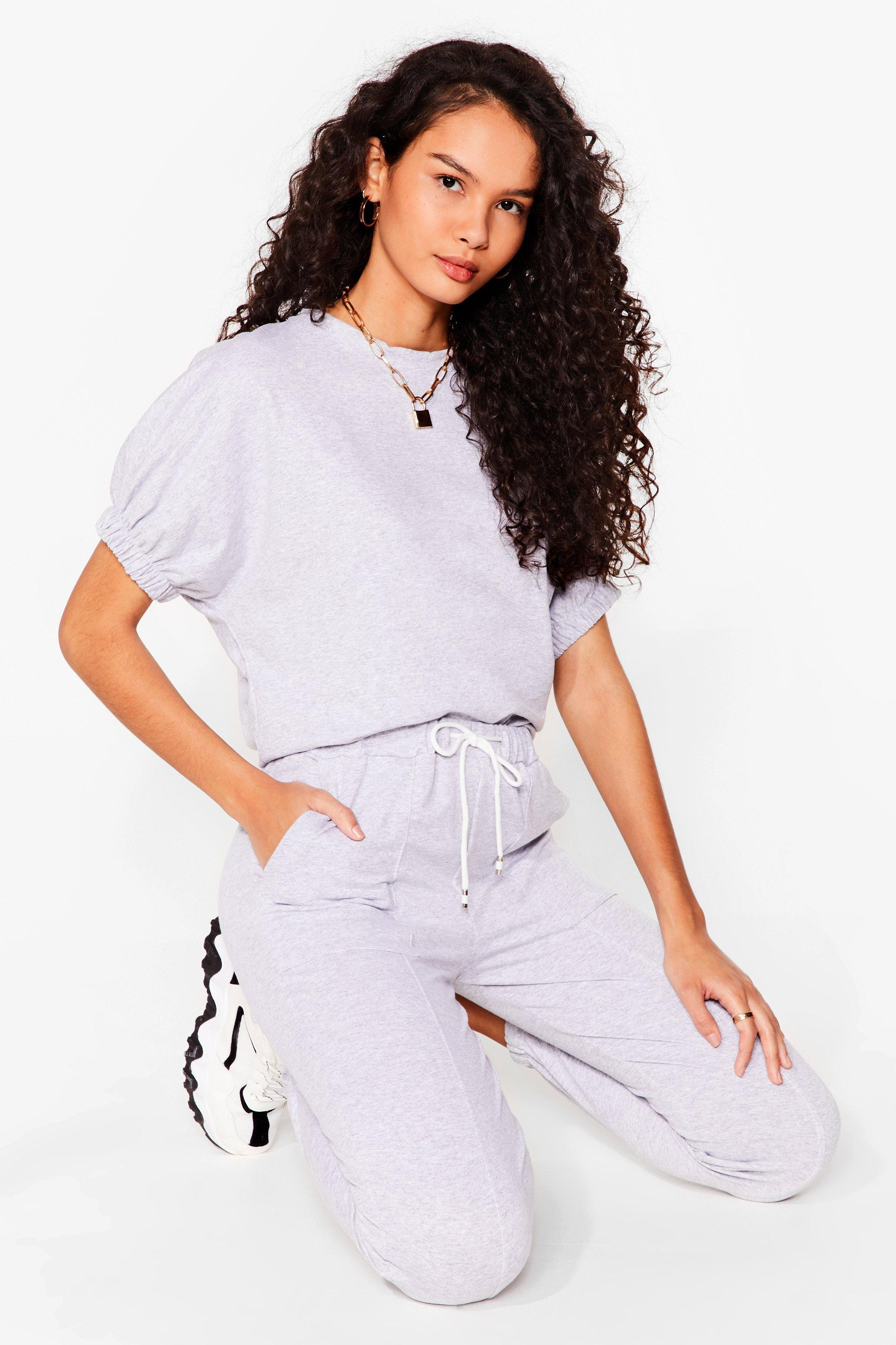 Womens From How We Tee It Tee and Jogger Set - Grey | NastyGal (US & CA)