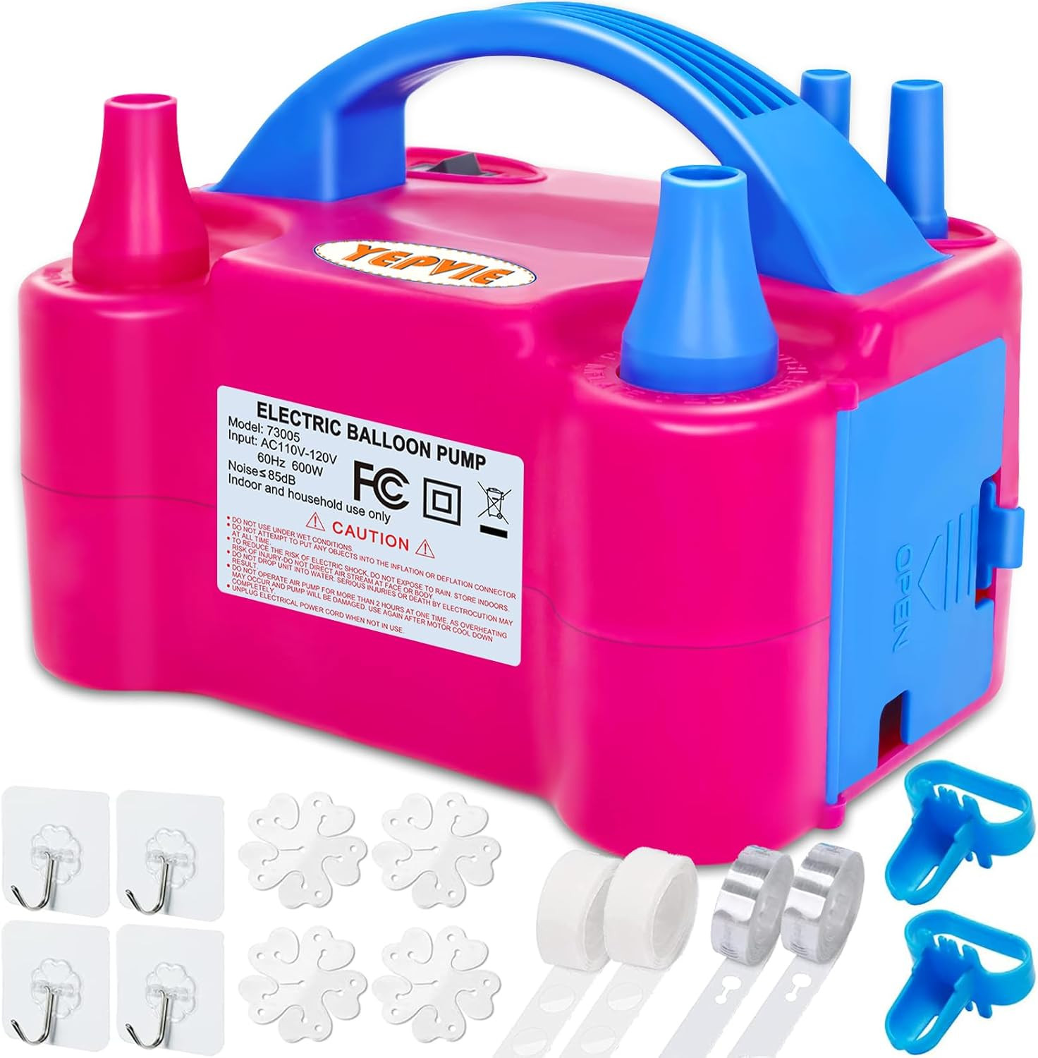 Electric Balloon Pump, Portable 2 Modes Balloon Blower Machine with 14 Balloon Arch Kits, Air Pump for Balloon, Balloon Inflator for Party Decoration | Amazon (US)