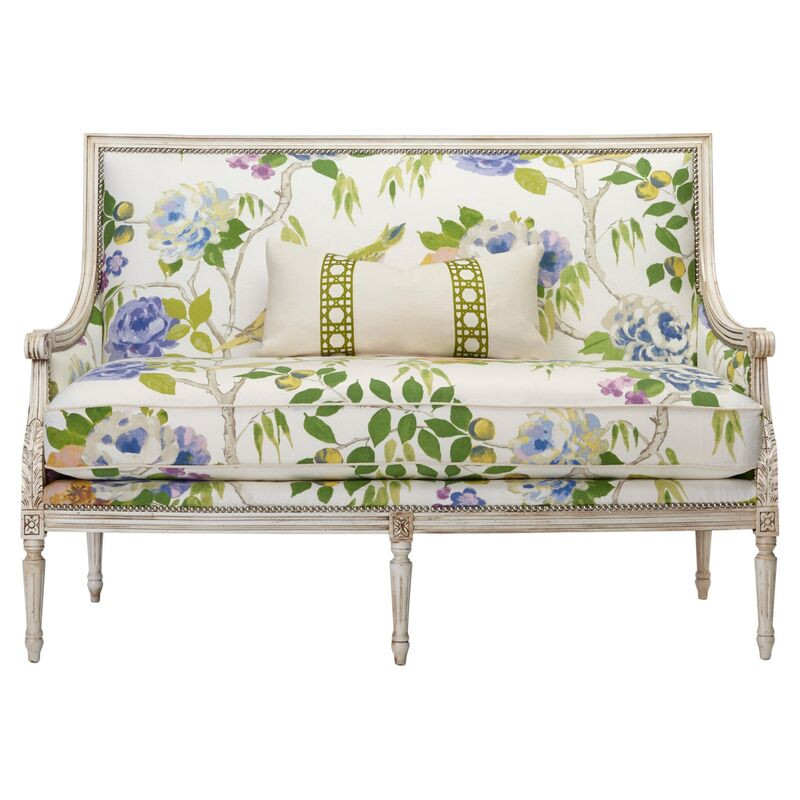 James Settee, White/Lemon | One Kings Lane