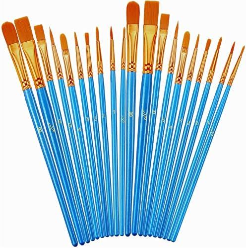 Paint Brushes Set, 2Pack 20 Pcs Paint Brushes for Acrylic Painting, Oil Watercolor Acrylic Paint ... | Amazon (US)