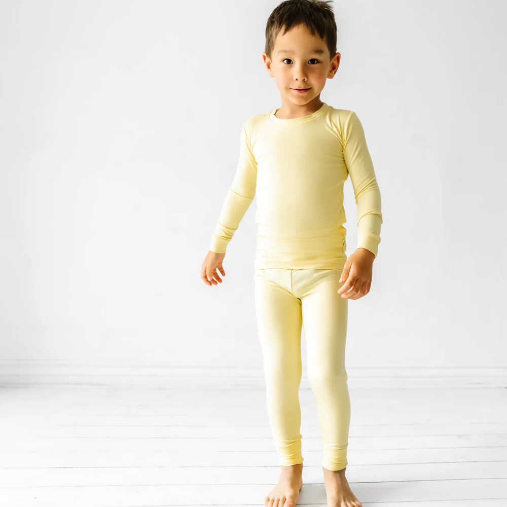 Lemon Twist Two-Piece Bamboo Viscose Pajama Set | Little Sleepies