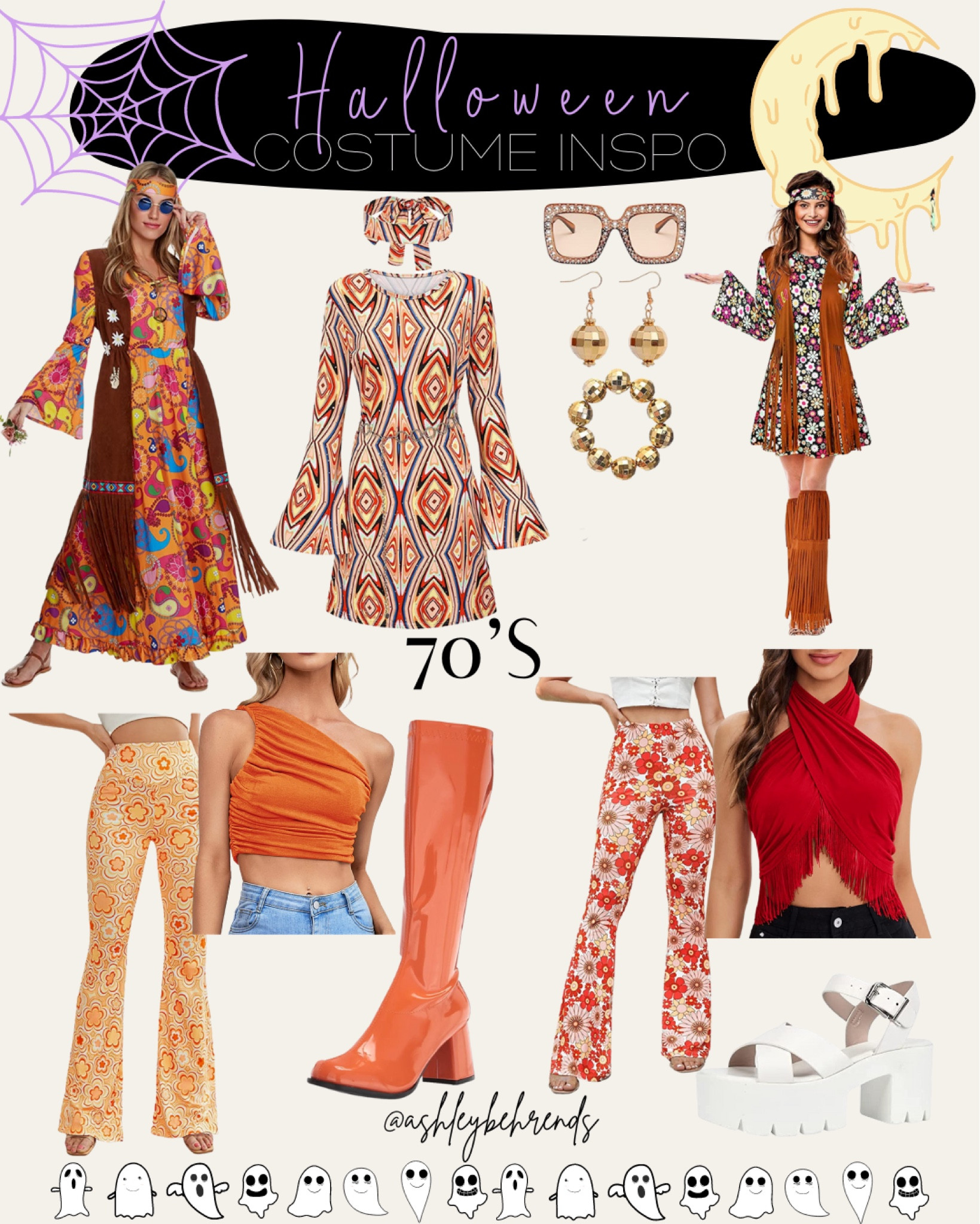 Amazon Halloween Costume Inspo: 70’s ☮️
#amazonfinds #halloween #headband #halloweencostumes #adultcostumes 
#70scostume #groovy #retro #hippie #bellbottoms #fringe #gogoboots #oneshoulder #croptop #bellpants #floralpants #matchingset #costumeset 
#flowercrown #sunglasses #disco #platformshoes #hippiecostume 

#LTKHalloween #LTKunder50 #LTKSeasonal