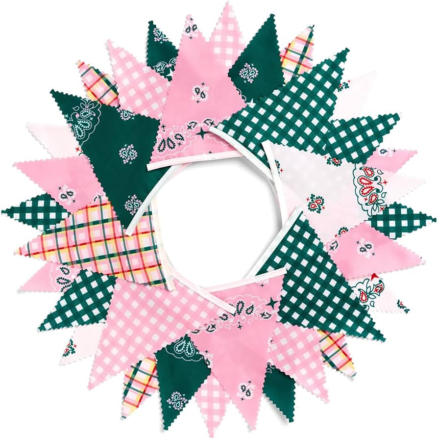 xo, Fetti 32 Camp Bunting Banner Flags | Bachelorette Party Gingham Decor | Amazon (US)