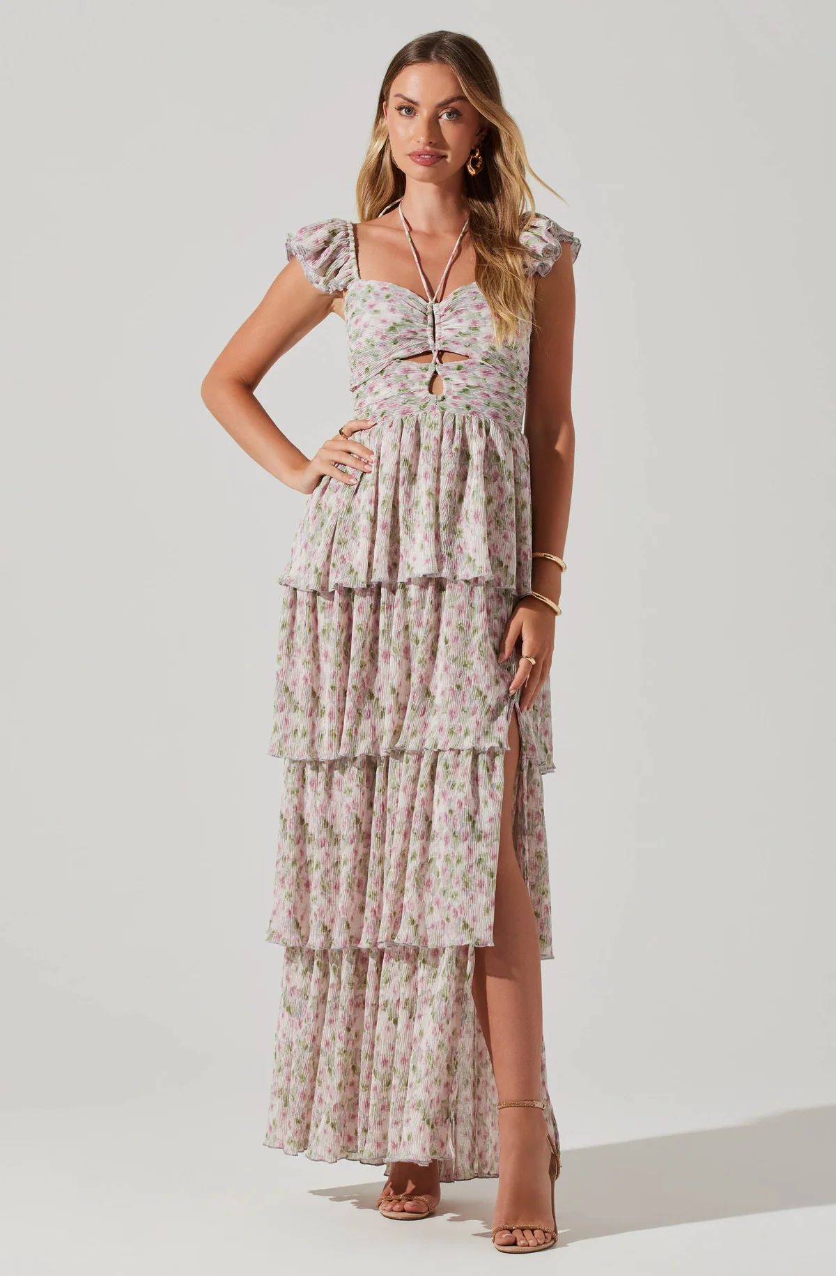 Emmeline Floral Tiered Maxi Dress | ASTR The Label (US)