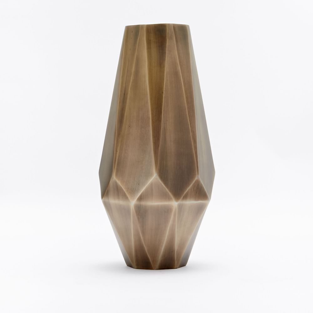 Faceted Antique Brass Metal Vases | West Elm (US)