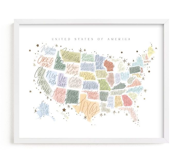 Minted® United States Lettered Wall Art by Hannah Williams | Pottery Barn Kids