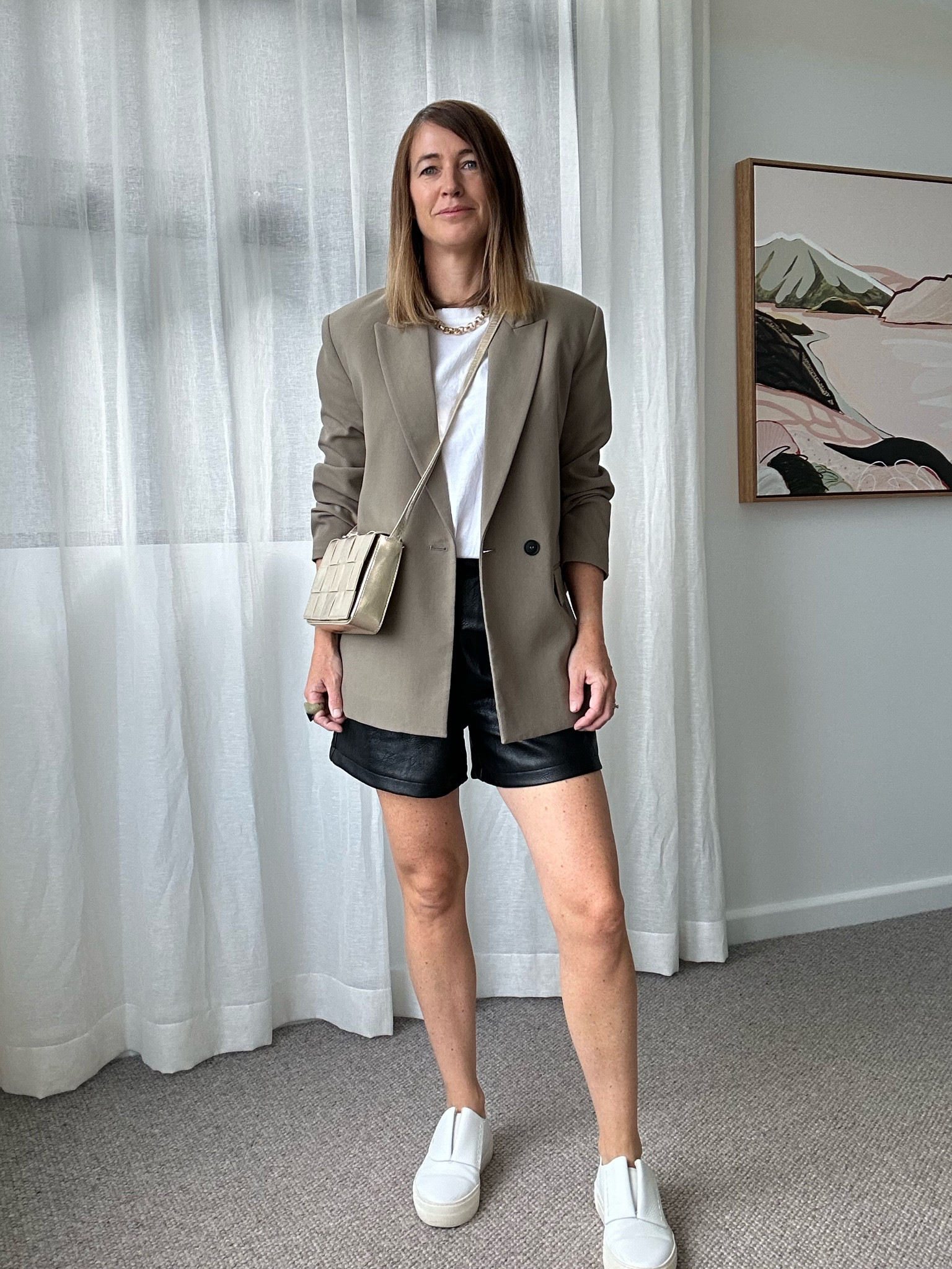 Leather shorts and a blazer = edgy outfit!

#LTKaustralia #LTKover40 #LTKstyletip