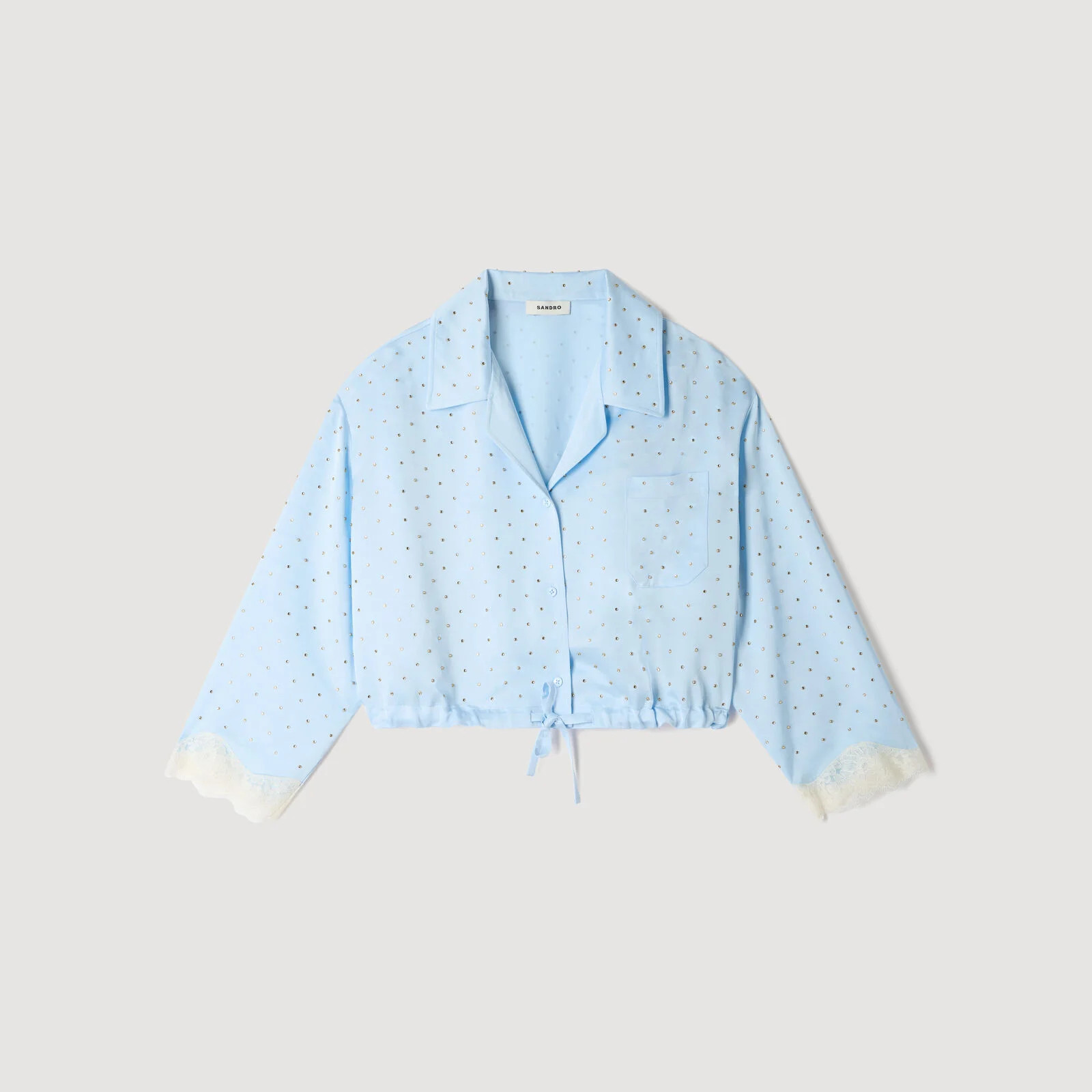 Shirt embellished with rhinestones | Sandro US | Sandro-Paris US