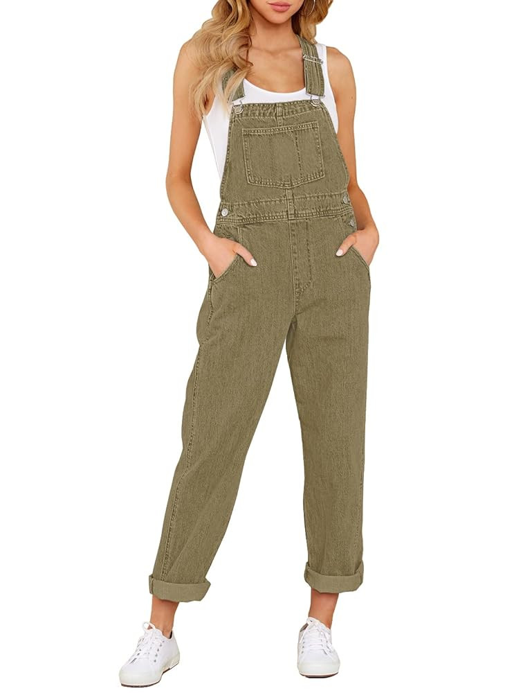 luvamia Women's Casual Stretch Adjustable Denim Bib Overalls Jeans Pants Jumpsuits | Amazon (US)