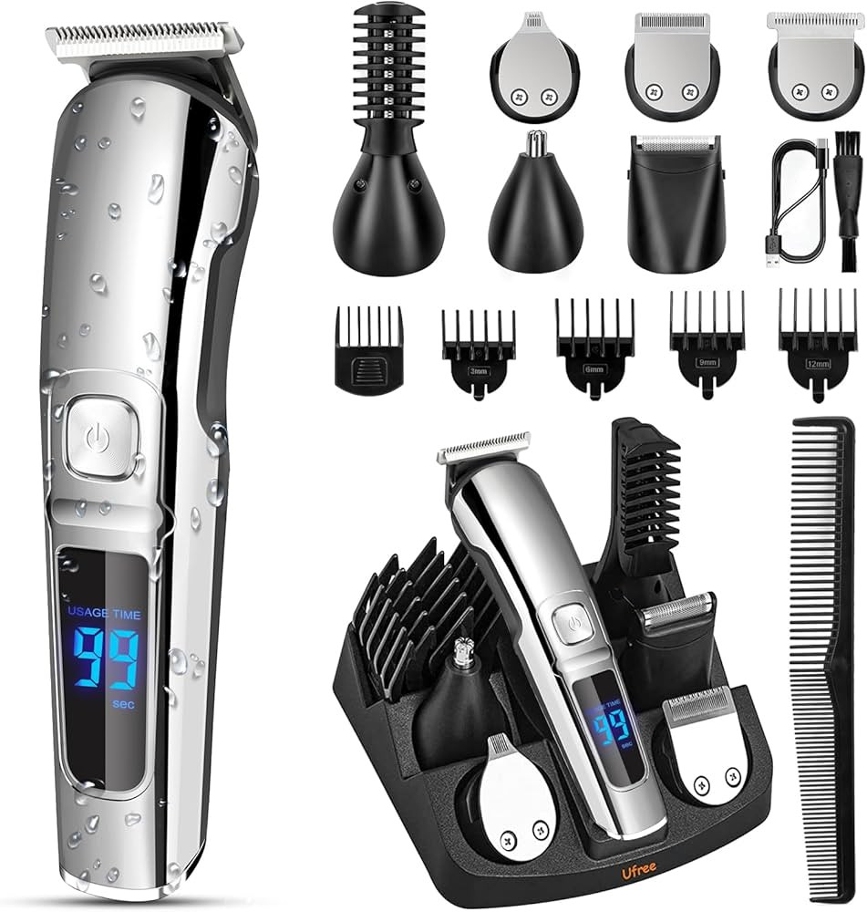 Ufree Beard Trimmer for Men, Waterproof Electric Razor for Nose, Body, Face & Mustache, Cordless ... | Amazon (US)