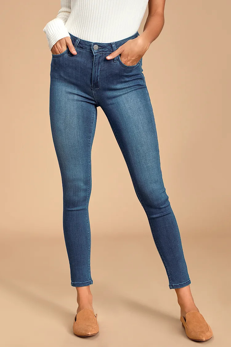 Aralia Dark Wash High-Rise Skinny Jeans | Lulus