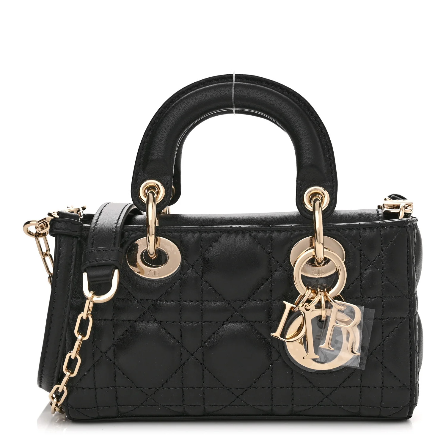 Lambskin Cannage Micro Lady D-Joy Black | FASHIONPHILE (US)