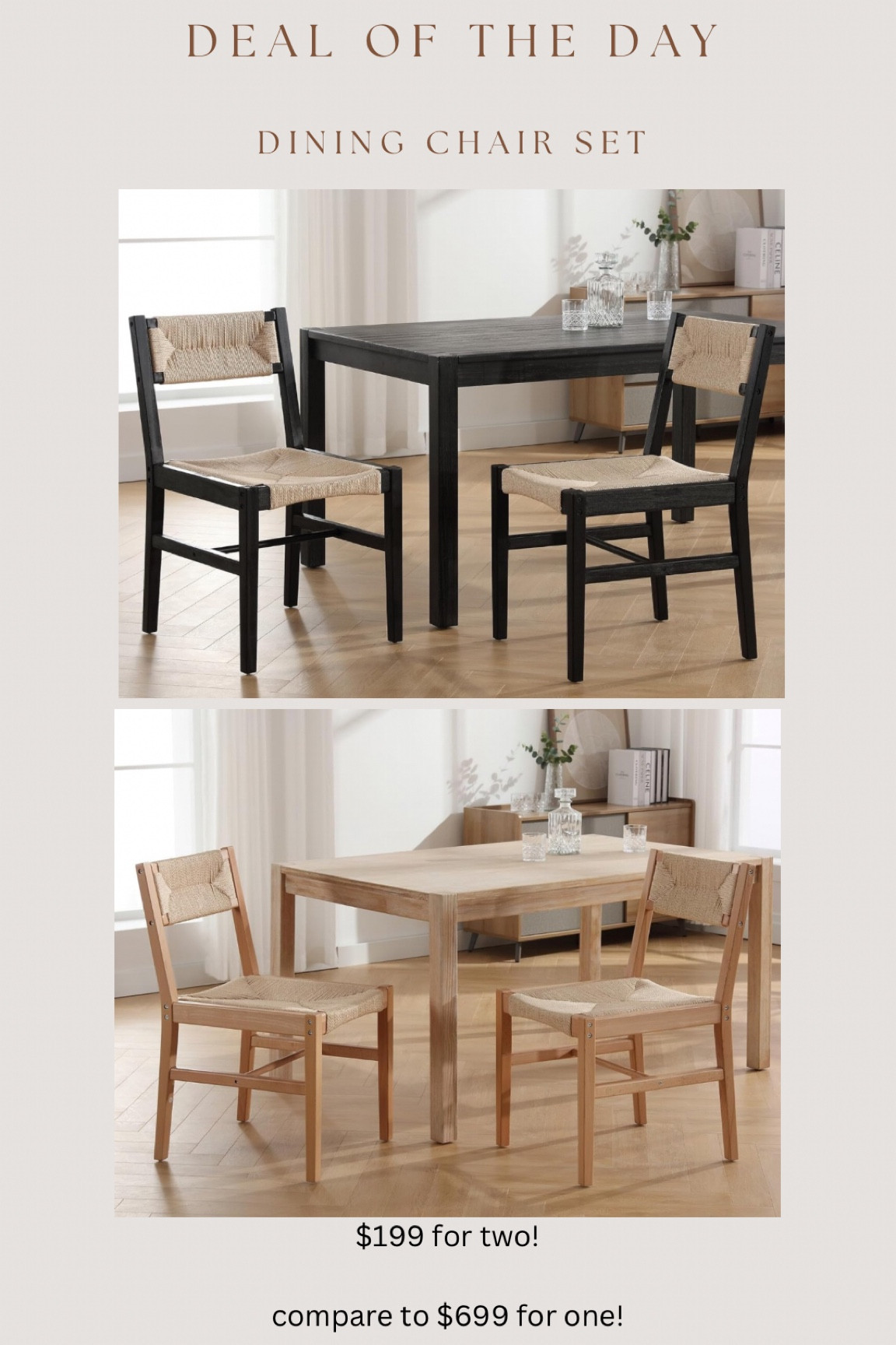 Amazing amber interiors / Serena & Lily inspired dining chairs! Such a great price 🙌🏻

#LTKSaleAlert #LTKFindsUnder100 #LTKHome