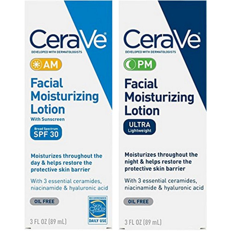 CeraVe Day & Night Face Lotion Skin Care Set | Contains CeraVe AM Face Moisturizer with SPF 30 an... | Walmart (US)