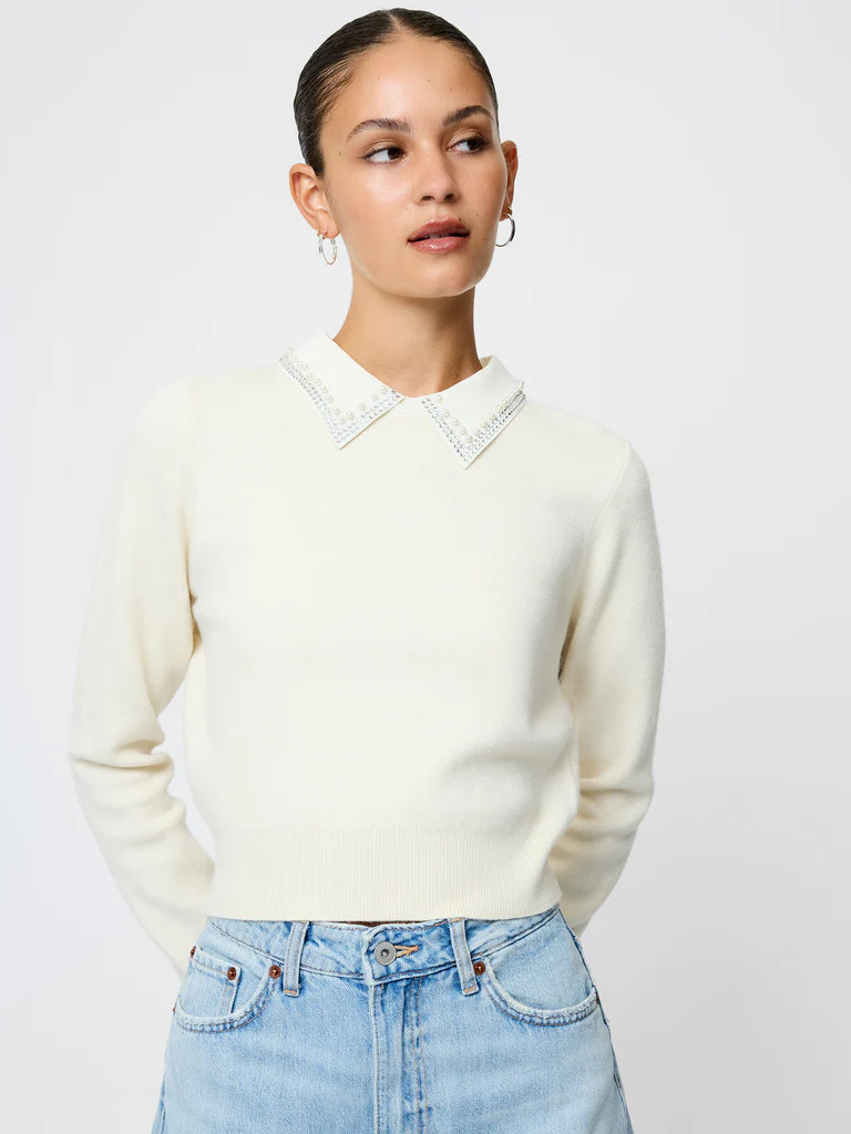 Avea Knit Embellished Collar Sweater | French Connection (US)