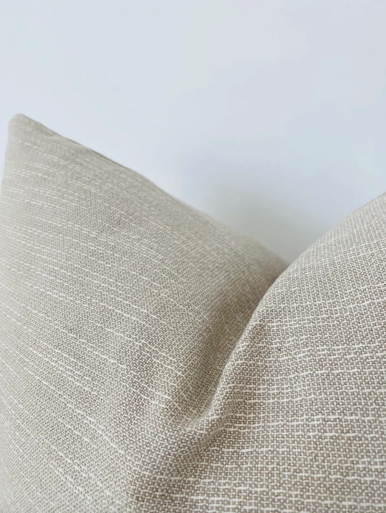 Texture Linen  Beige Pillow Cover Tan Pillow Decorative | Etsy | Etsy (US)