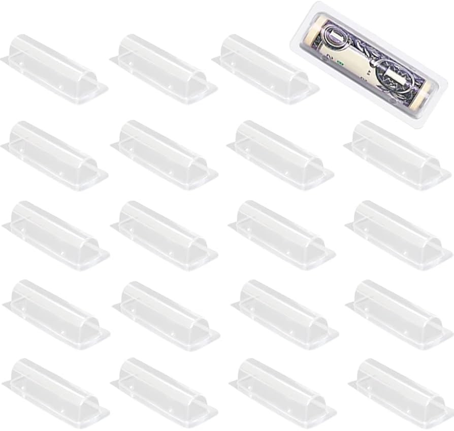 SHERY Money Card Holder Clear Plastic Lip Balm Pouches with Adhesives Tape Chapstick Holder DIY C... | Amazon (US)