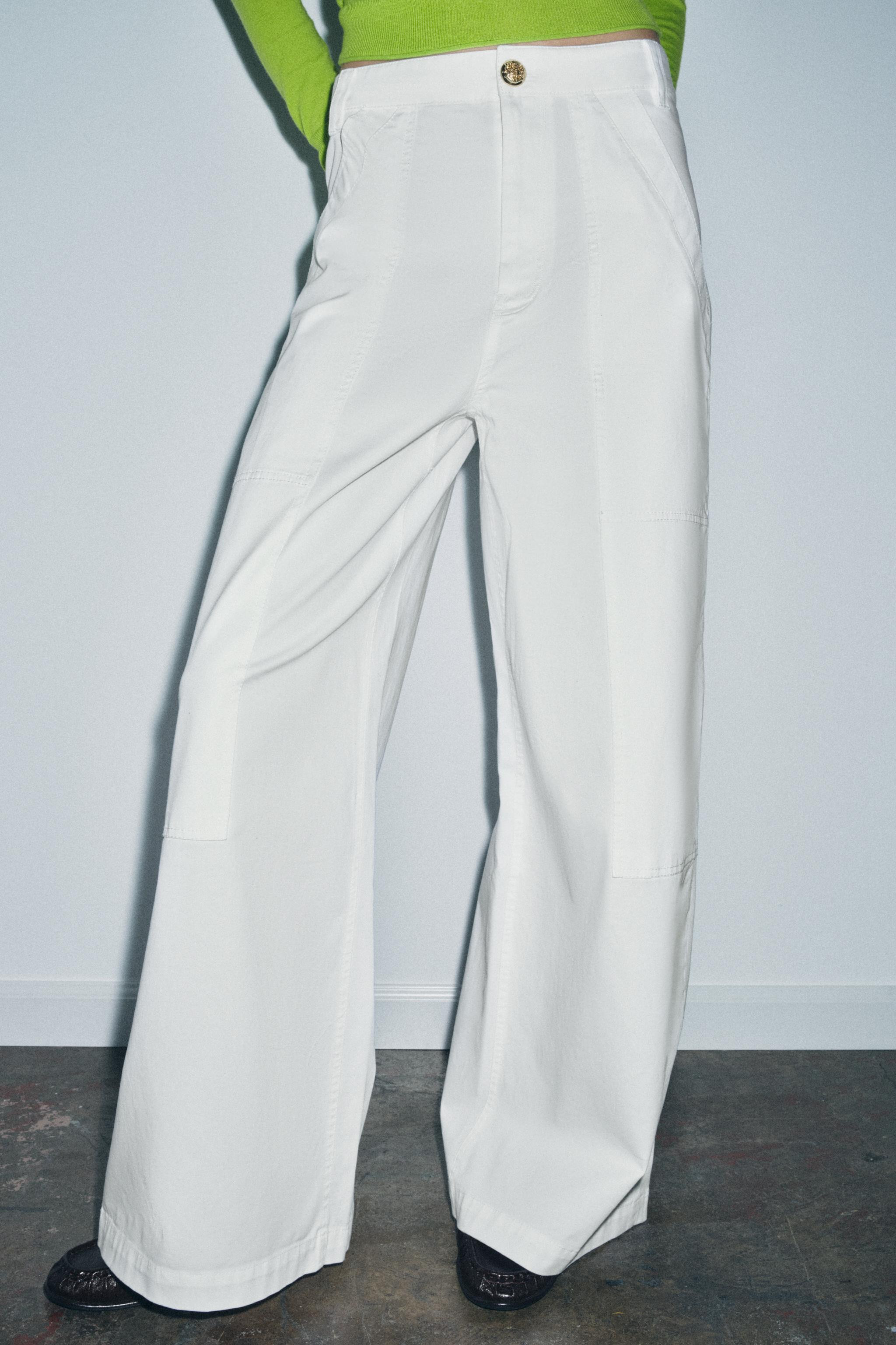 PANTALON WIDE LEG À PINCES ZW COLLECTION | Zara US