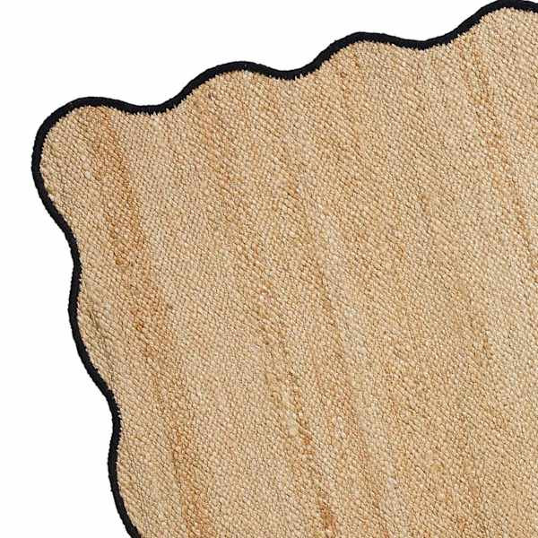 (B891) Juniper Jute with Scalloped Black Trim Accent Rug, 3x5 | At Home