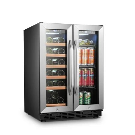 Lanbo 18 Bottle 55 Cans Built-in Wine and Beverage Refrigerator, 24 Inch Wide | Walmart (US)