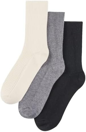 MELUSA Wool Cashmere Socks for Women, 3 Pairs Super Soft Warm Cozy Winter Gift Crew Socks | Amazon (US)