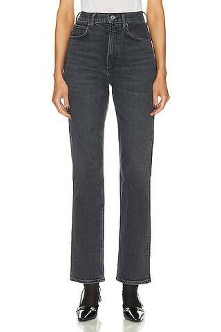 AGOLDE High Rise Stovepipe Jeans in Black | FWRD 