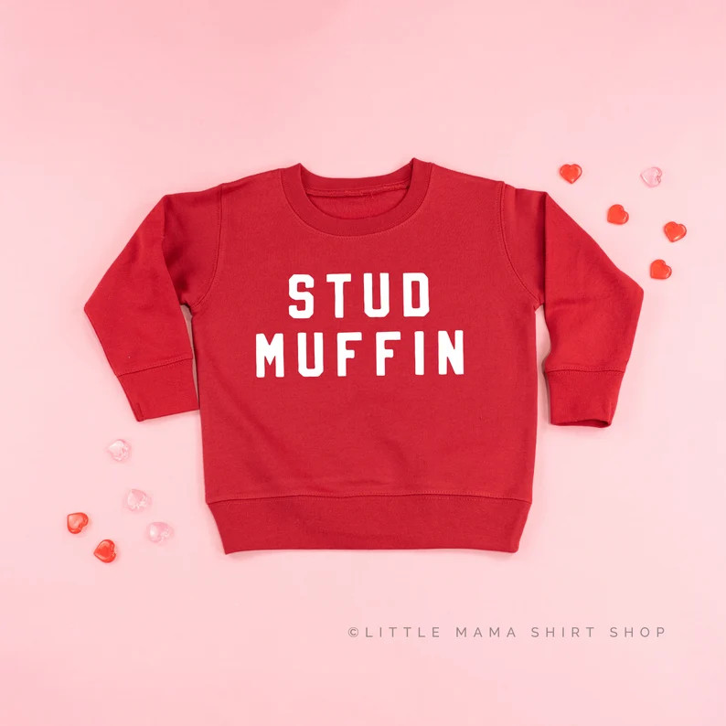 Stud Muffin  Valentine Sweater  Valentine Sweater for Kids  | Etsy | Etsy (US)