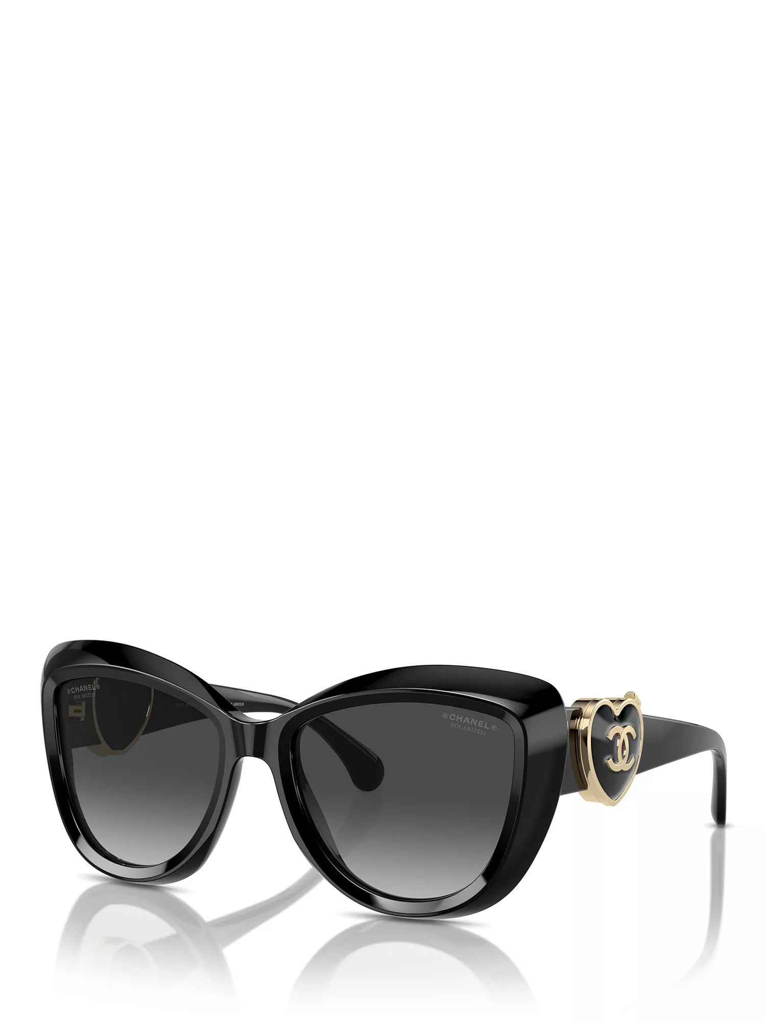 CHANEL Cat Eye Sunglasses CH5517 Black/Grey Gradient | John Lewis (UK)