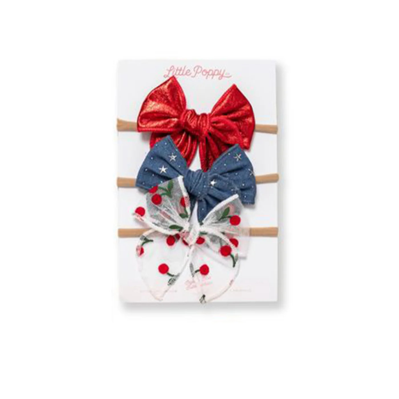 The Cherry Headband Bow Set | Little Poppy Co