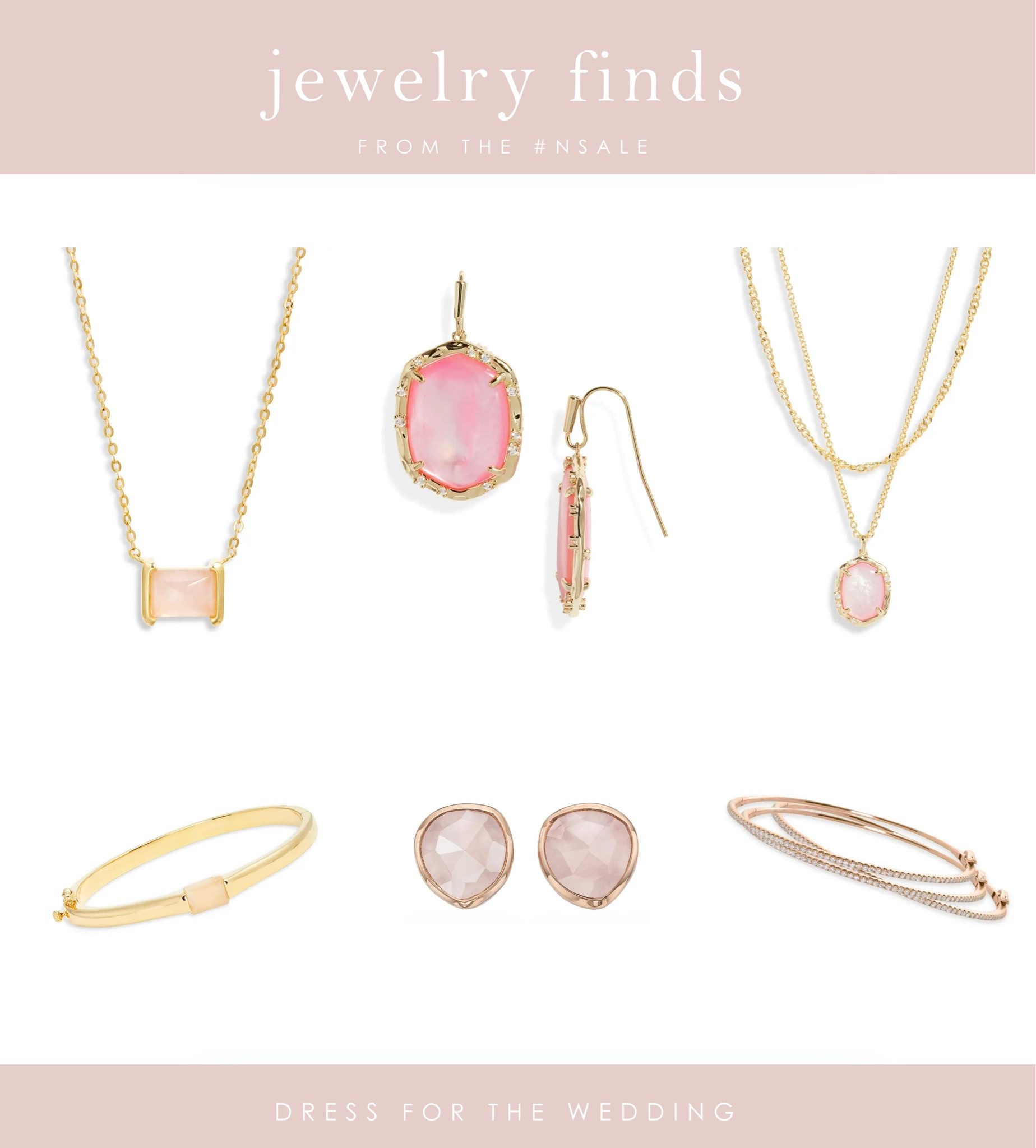 Jewelry from the Nordstrom sale, pink earrings, Kendra Scott earrings, bracelet, accessories, rose gold bracelet, wedding jewelry, wedding guest accessories, stud earrings, pink jewelry. Follow Dress for the Wedding on the LIKEtoKNOW.it shopping app to get the product details and more cute dresses, new outfits and wedding ideas! #LTKSummerSales  #ltkfindsunder100 #ltkxnsale

#LTKStyleTip #LTKSaleAlert #LTKWedding