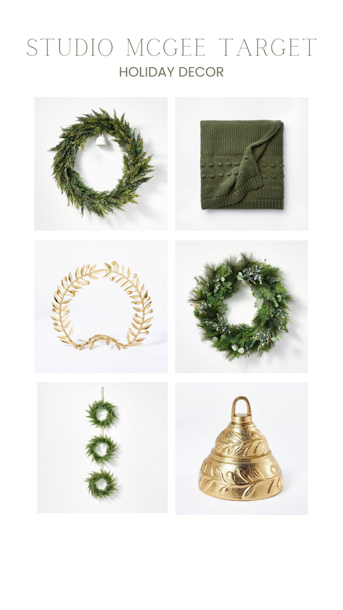 Studio mcgee target, studio mcgee holiday collection, holiday decor, studio mcgee, Target, holiday wreaths, wreath, Christmas decor, brass bell, holiday decorations

#LTKhome #LTKSeasonal #LTKHoliday