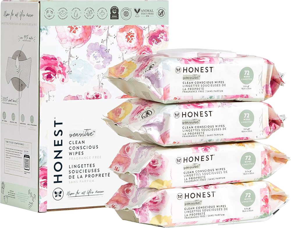 The Honest Company Clean Conscious Unscented Wipes | Over 99% Water, Compostable, Plant-Based, Ba... | Amazon (US)