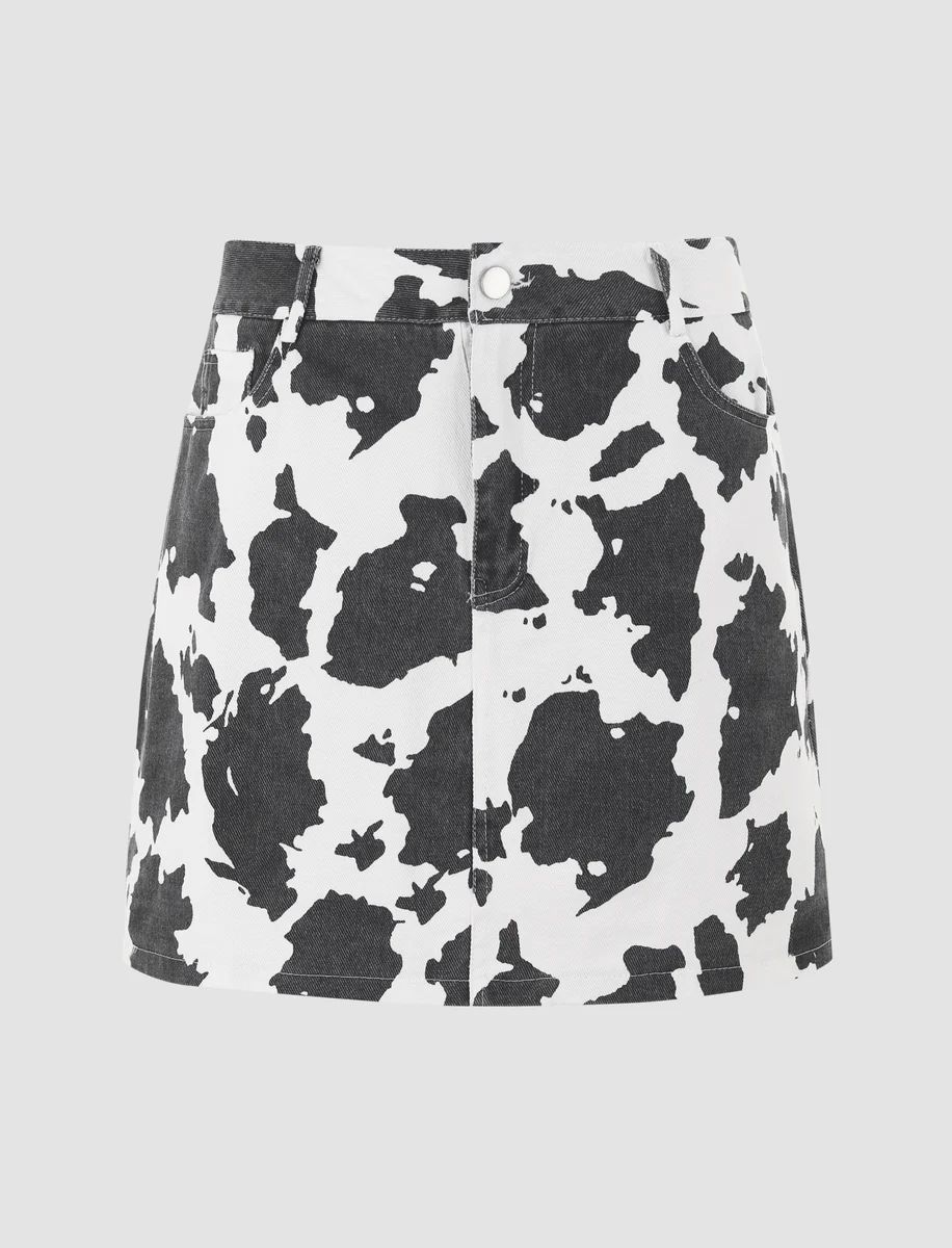 Cow Print Mini Skirt | Cider
