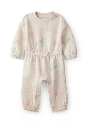 Carter's Baby Girls Bow Printed Jumpsuit, Ivory, Newborn | Belk