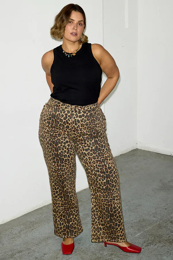 Leopard Lucia Scallop Detail Jeans | Never Fully Dressed US