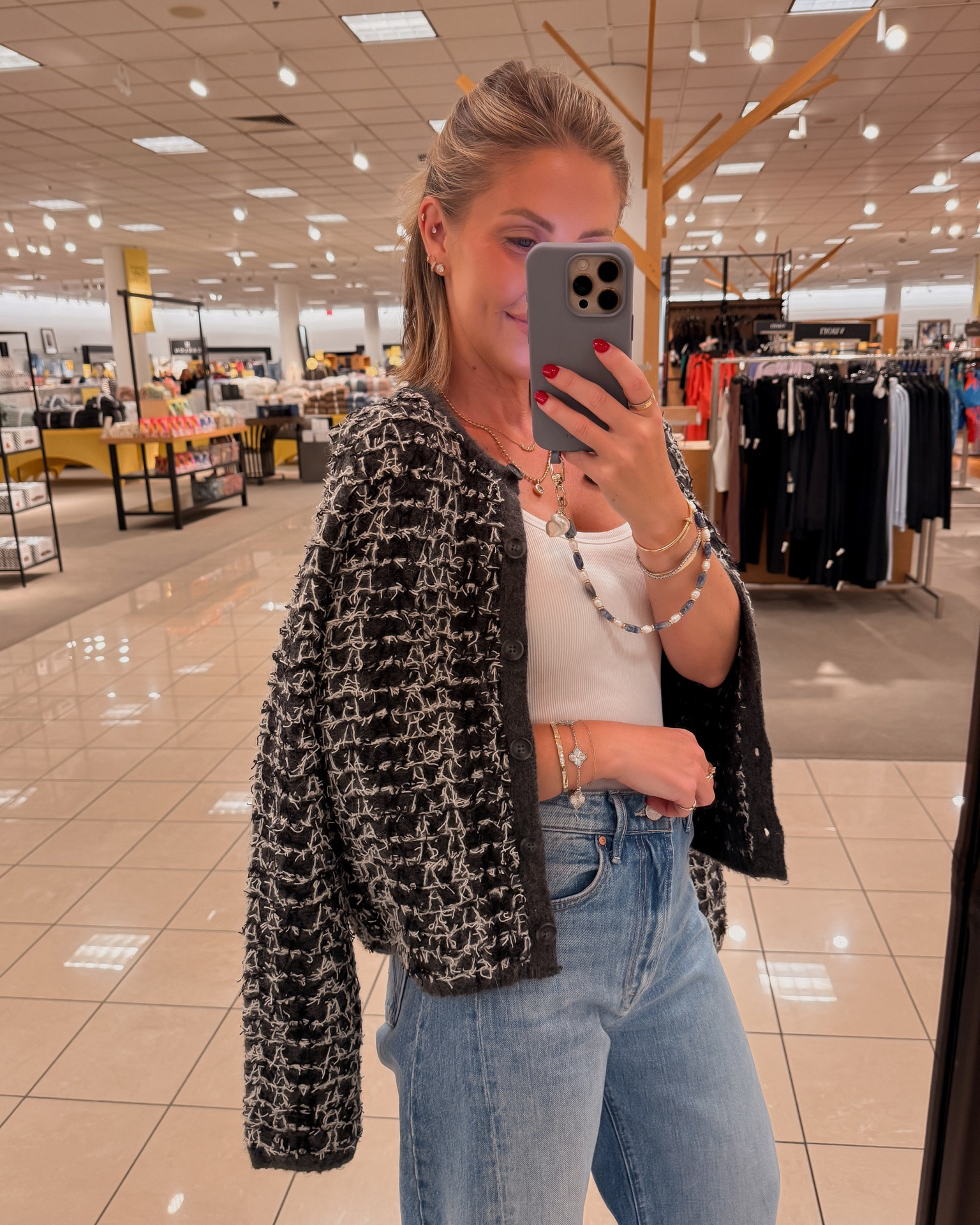 XS cardigan / XS Amazon tank / 24 jeans (size down one)

#LTKootd #LTKPetite #LTKSaleAlert