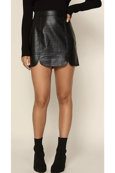 Ingrid Crocodile Mini Skirt | Indigo Closet 