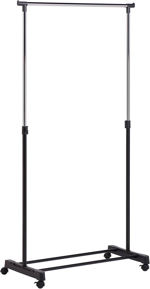 Honey-Can-Do Adjustable Height Rolling Metal Clothes Rack GAR-01122 Chrome 30 lbs | Amazon (US)