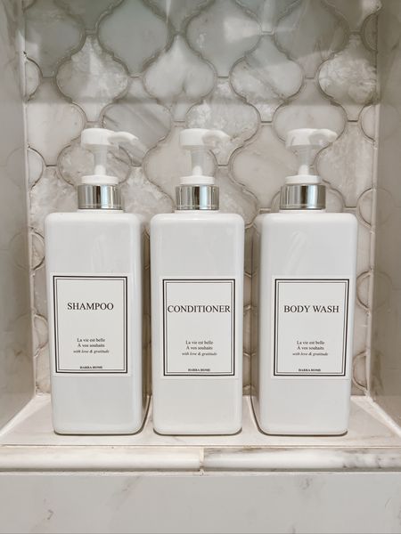 Got these for our primary bath and guest bath! 🤩I don’t know why I like taking bottles of things and pouring them into prettier bottles for things… I just do! 

#LTKfamily #LTKhome #LTKfindsunder50