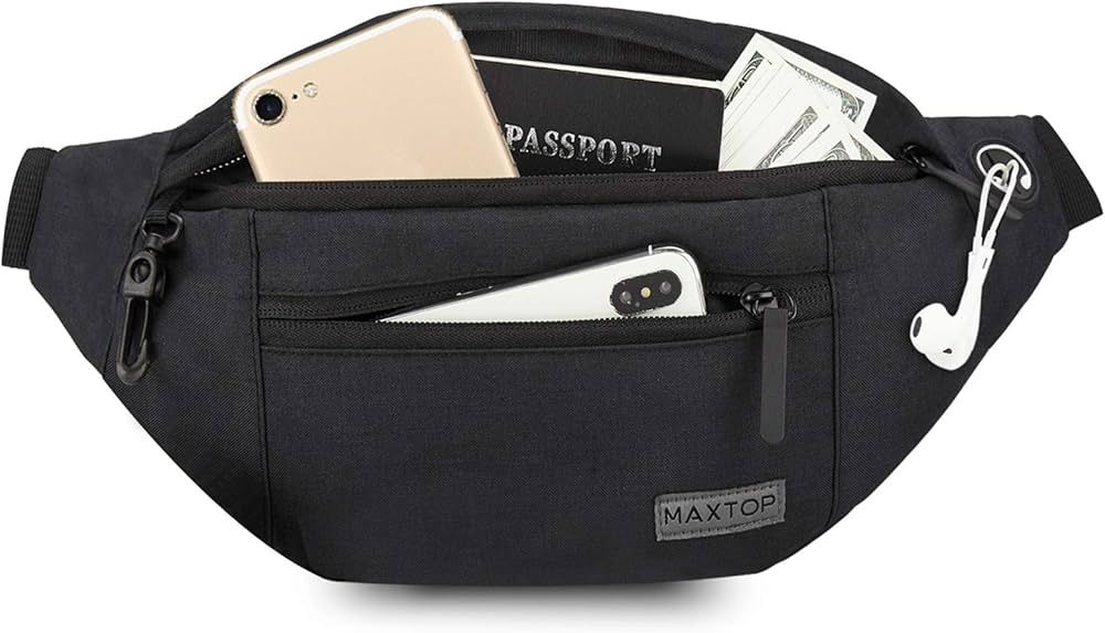 MAXTOP Large Crossbody Fanny Pack Belt Bag with 4-Zipper Pockets,Gifts for Enjoy Sports Festival ... | Amazon (US)