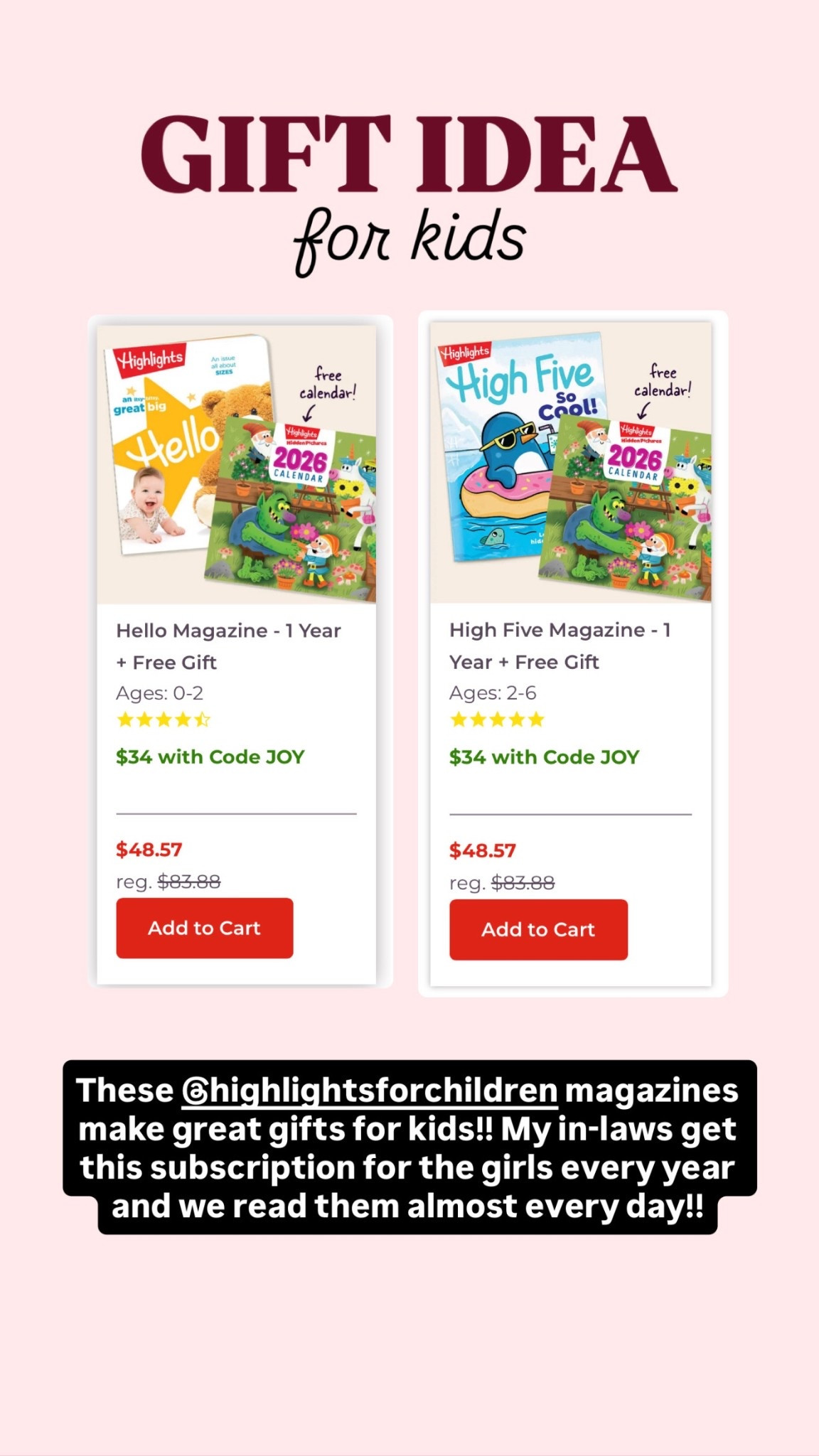 Gift idea for kids
Highlights magazines 

#LTKGiftGuide #LTKCyberWeek #LTKKids