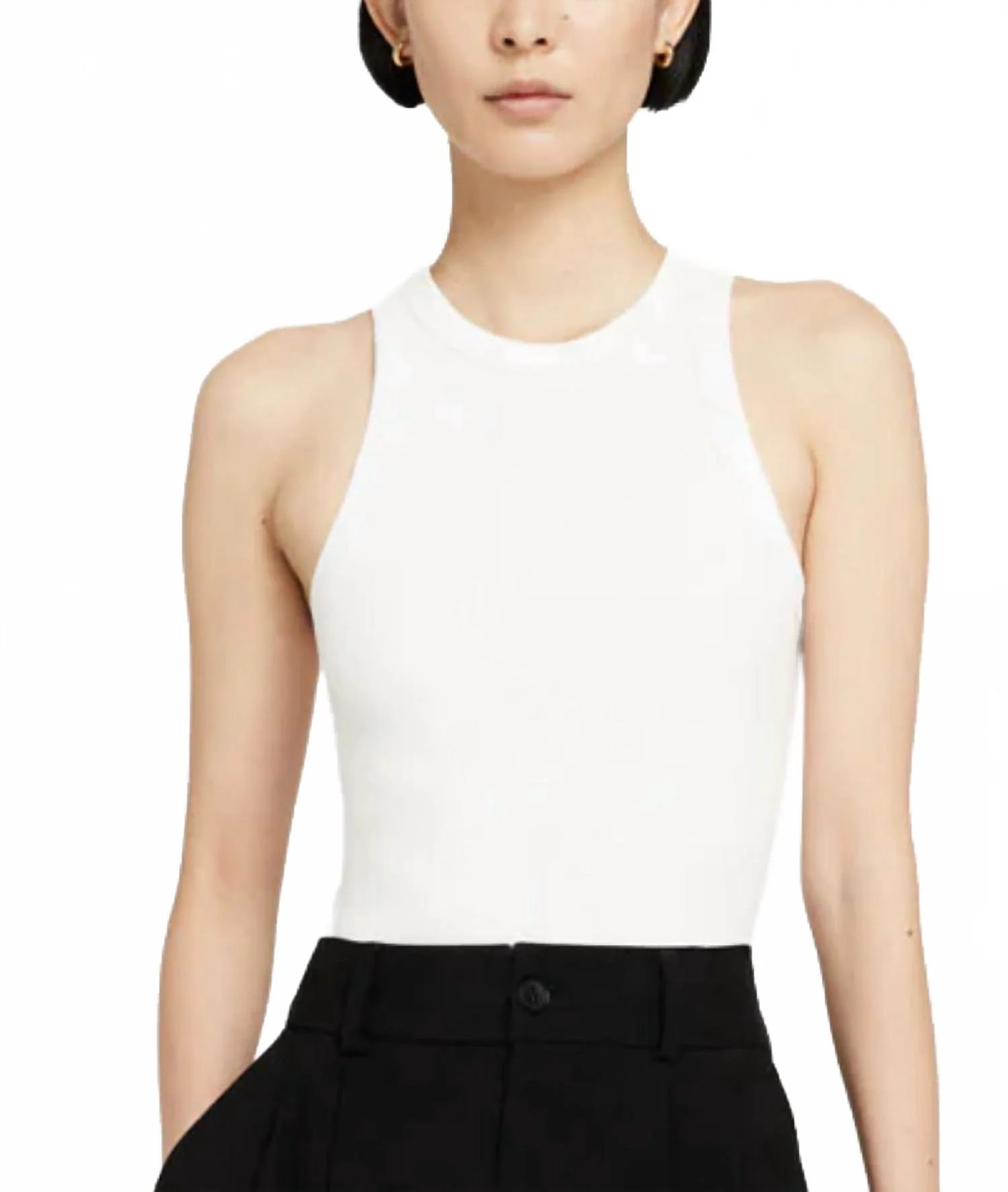 Eva Crewneck Tank Top In White | Shop Simon